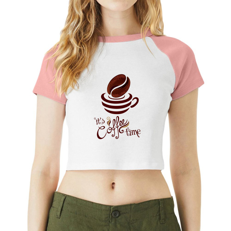 Coffee Time Raglan Crop Top by PUR | Artistshot