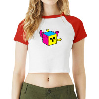 Cmyk Block Head Raglan Crop Top | Artistshot