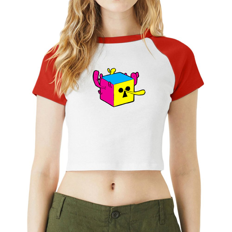 Cmyk Block Head Raglan Crop Top by DitreamX | Artistshot