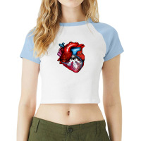 All Seeing Heart Raglan Crop Top | Artistshot