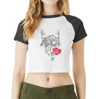 Screaming Wolf Love You Raglan Crop Top | Artistshot