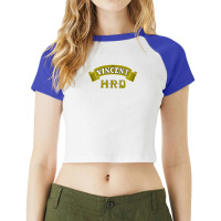 Vincent Hrd Style Motorcycle Raglan Crop Top | Artistshot