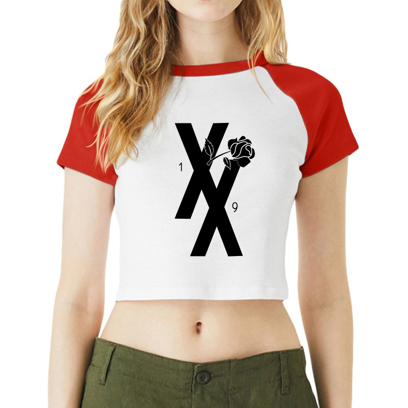 Mgk T Xx Shirt Flower Black Rose Raglan Crop Top by rardesign | Artistshot