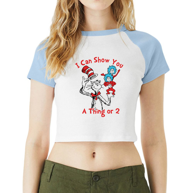 The Cat In The Hat Raglan Crop Top by Banapeth | Artistshot