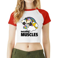 Installing Muscles For Light Raglan Crop Top | Artistshot