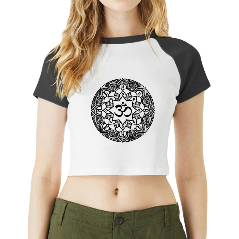 Ohm Yoga Mandala Raglan Crop Top by Party | Artistshot