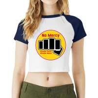 No Mercy Strike First Strike Hard Raglan Crop Top | Artistshot