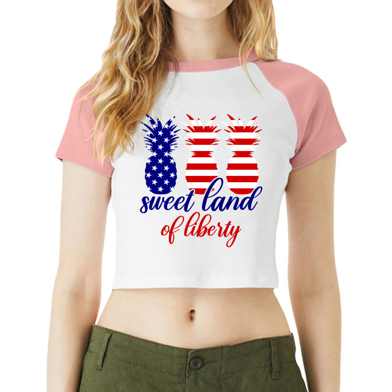 Sweet Land Of Liberty Raglan Crop Top by autlu2024 | Artistshot