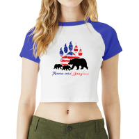 Mama And Daughter America For Light Raglan Crop Top | Artistshot