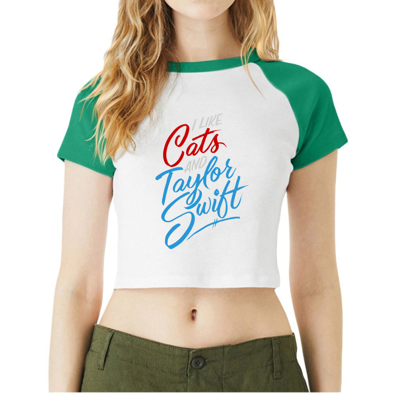 I Like Cats Raglan Crop Top | Artistshot