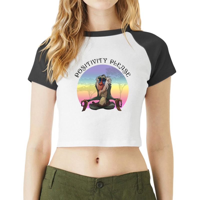 Positivity Please For Light Raglan Crop Top by autlu2024 | Artistshot