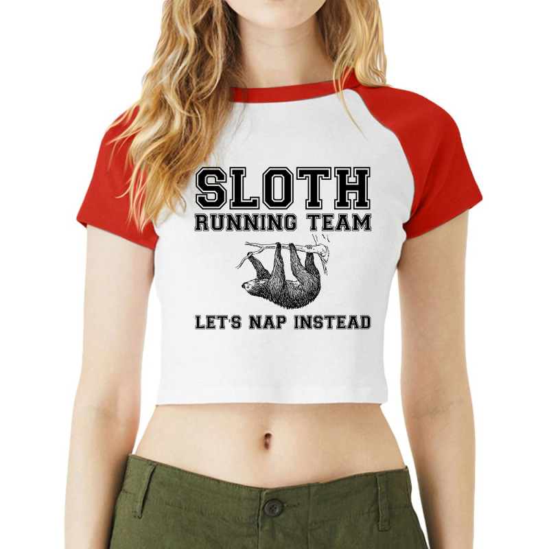 Sloth Running Team Raglan Crop Top by Perfect Designers | Artistshot