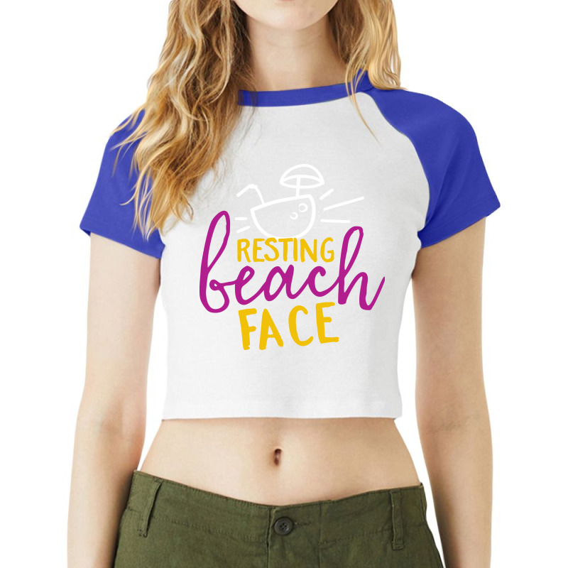 Resting Beach Face Raglan Crop Top by Perfect Designers | Artistshot