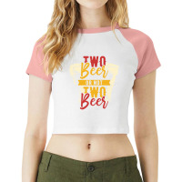 Beer Two Beer Raglan Crop Top | Artistshot