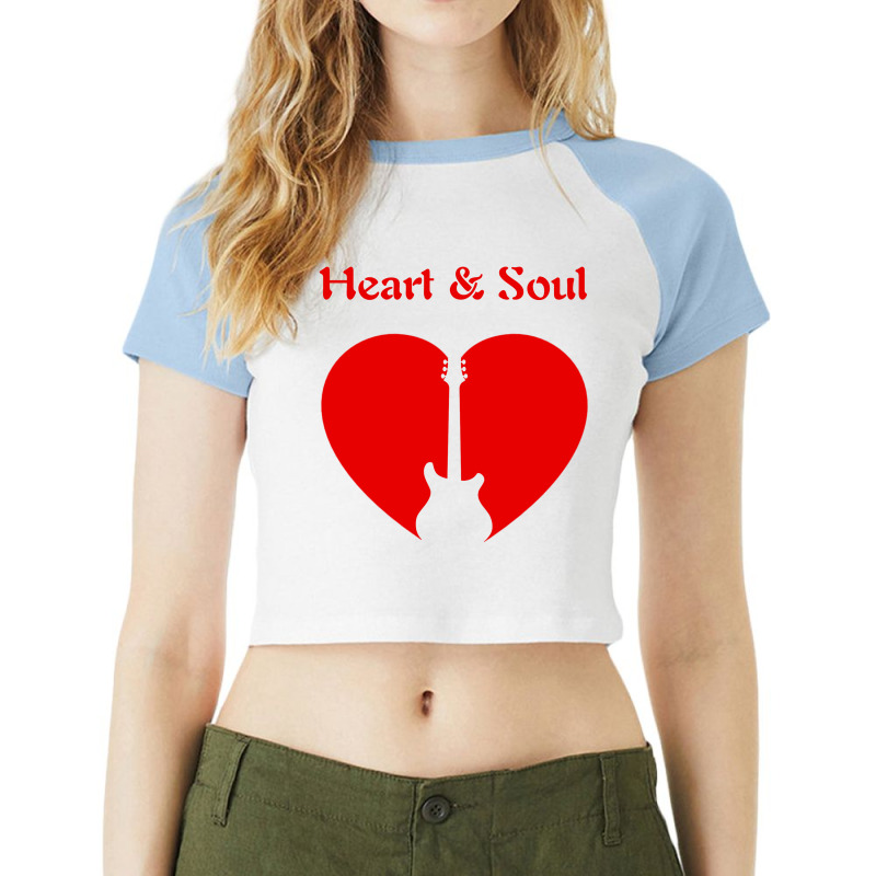 Heart & Soul Guitar Icon Red Print Graphics Design Raglan Crop Top by Aranim Graphics | Artistshot