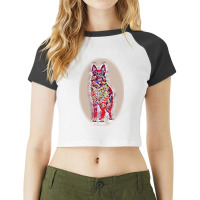 Dog On A Green Grass Outdoors Raglan Crop Top | Artistshot