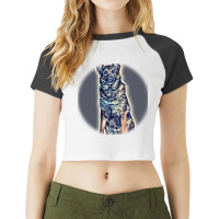 Woman Sitting On Sofa In Livitle Dog And Cat Raglan Crop Top | Artistshot