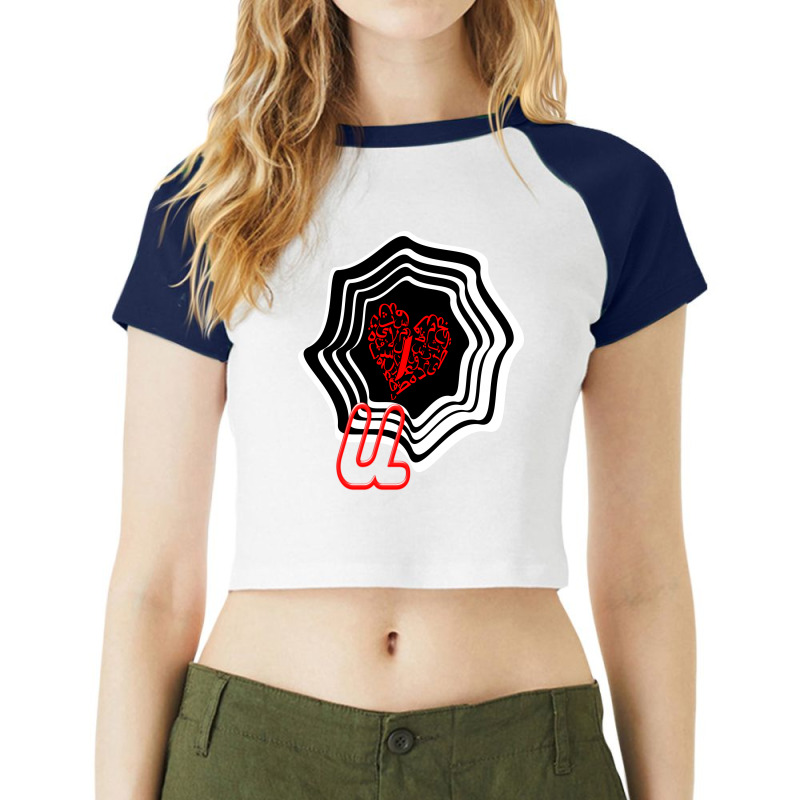 Love U Raglan Crop Top by nowlam | Artistshot