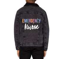 Emergency Department Room Er Nurse Gifts Nursing F Unisex Sherpa-lined Denim Jacket | Artistshot