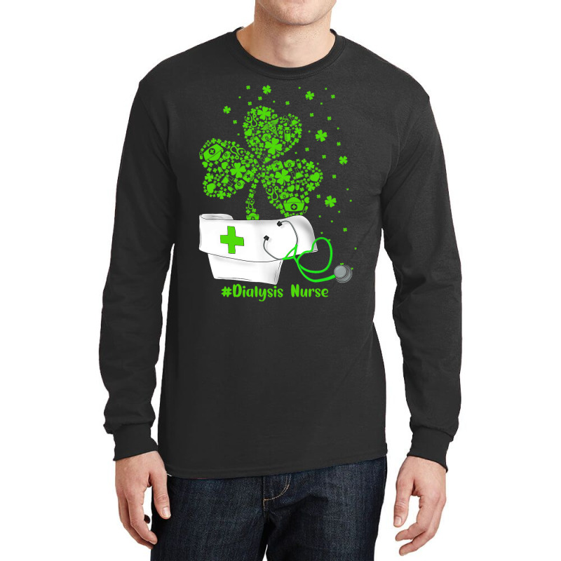 Dialysis Nurses Cap Stethoscope Shamrock St Patric Long Sleeve Shirts by RenaHetrick | Artistshot