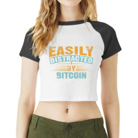 Easily Distracted By Bitcoin Miner Mining Trading Raglan Crop Top | Artistshot