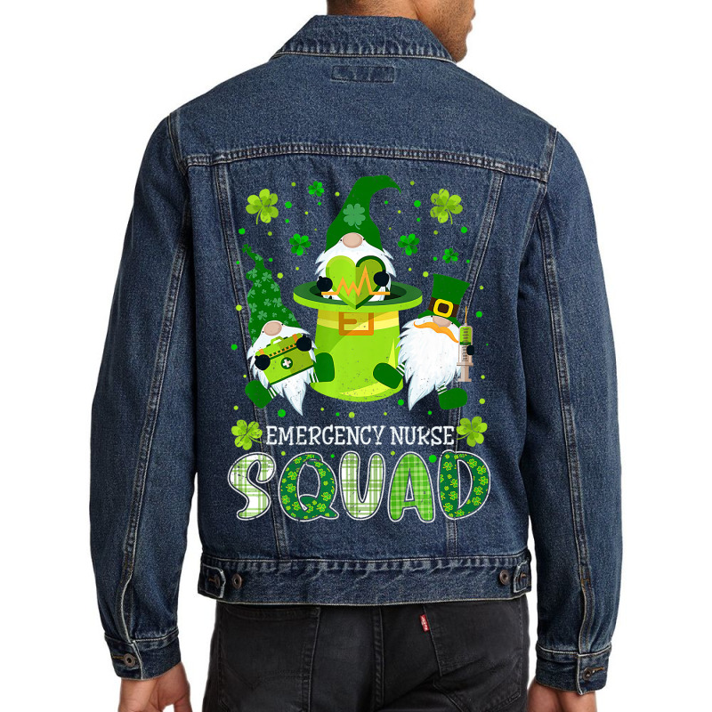 Emergency Nurse Squad Nursing St Patrick Day Gnome Men Denim Jacket | Artistshot