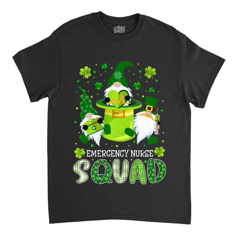 Emergency Nurse Squad Nursing St Patrick Day Gnome Classic T-shirt | Artistshot