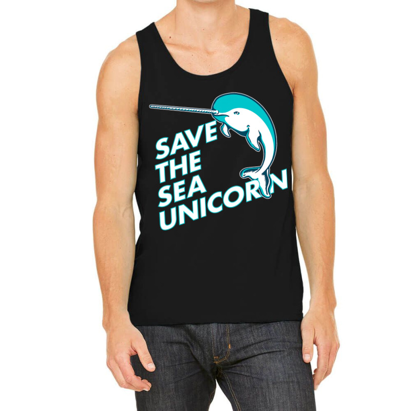 Funny Save The Sea Unicorn Narwhal T Shirt Tank Top by RowdyTroutman | Artistshot