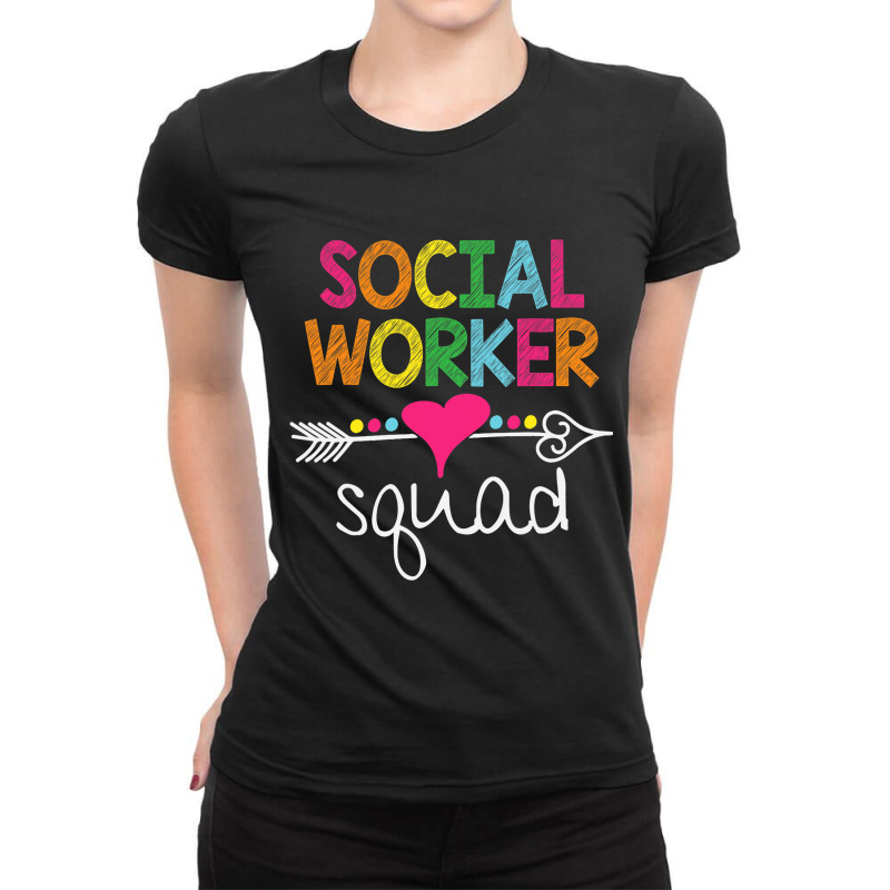 Social Worker Squad Rainbow Women School Social Wo Ladies Fitted T-Shirt by MarquisGoldsmith | Artistshot