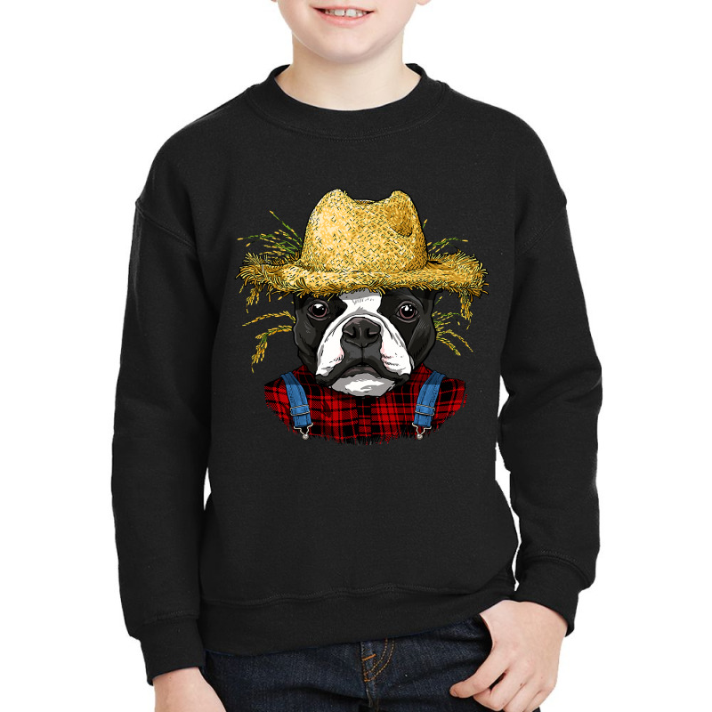 Boston Terrier Dog Farmer Farming Agriculture Pet Youth Sweatshirt by LoreleiRichmond | Artistshot