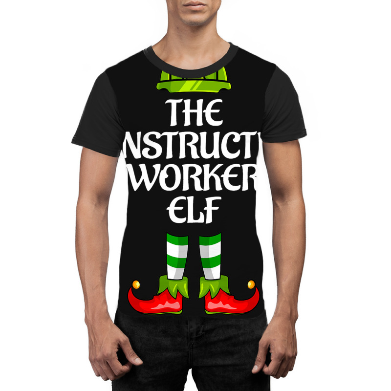 The Construction Worker Elf Christmas Career Costu Graphic T-shirt | Artistshot