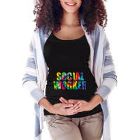 Social Worker Tie Dye Women School Social Worker 3 Maternity Scoop Neck T-shirt | Artistshot