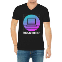 Retro Programmer Computer Programming 3 V-neck Tee | Artistshot