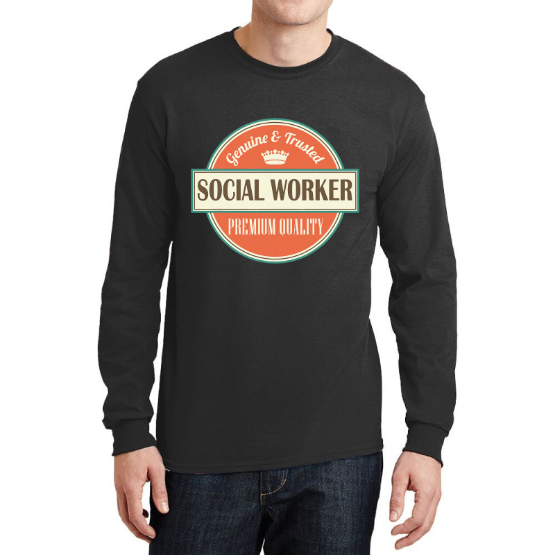 Social Worker Vintage Job Logo Tee Long Sleeve Shirts by KrishaAltamiran | Artistshot