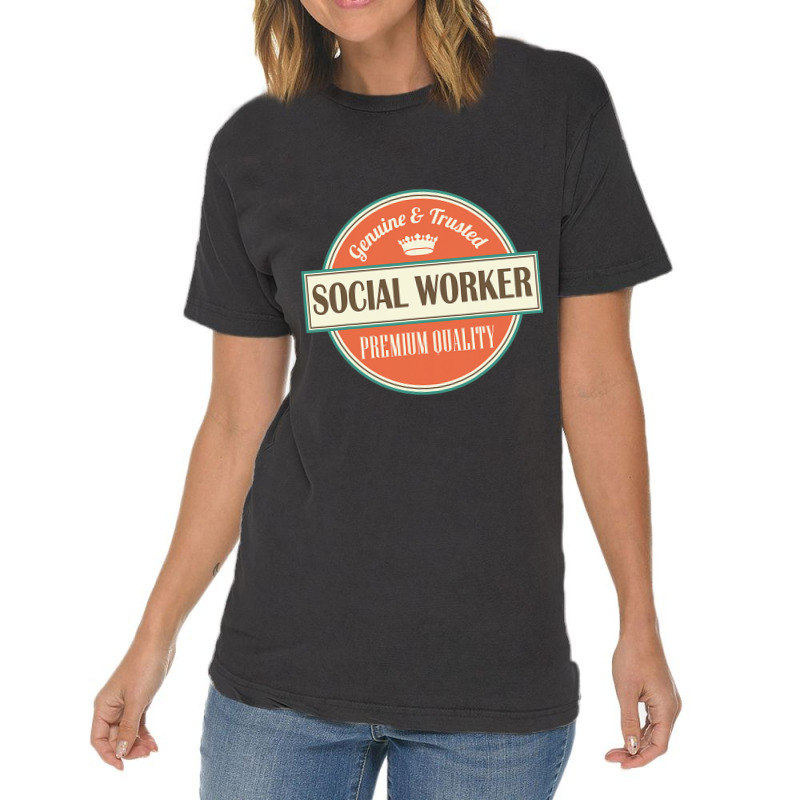 Social Worker Vintage Job Logo Tee Vintage T-Shirt by KrishaAltamiran | Artistshot