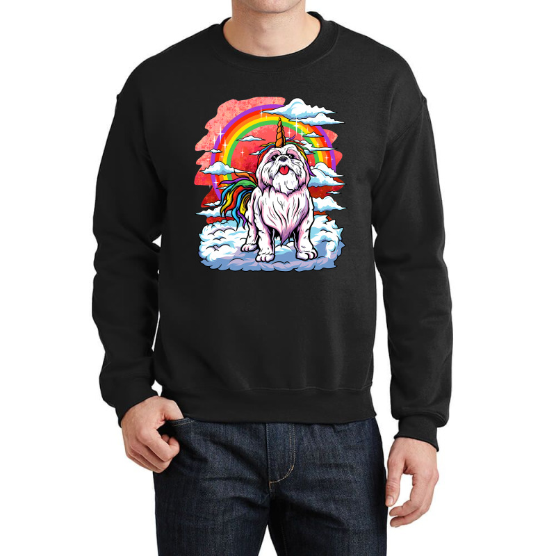 Shih Tzu Unicorn Rainbow Women Kids Girls Puppy Ow Crewneck Sweatshirt | Artistshot