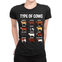 Types Of Cows Farming Farmer Costume Graphic Art C Ladies Fitted T-shirt | Artistshot