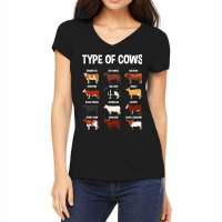 Types Of Cows Farming Farmer Costume Graphic Art C Women's V-neck T-shirt | Artistshot