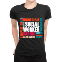 Social Work Month Worker School Kindergarten Menta Ladies Fitted T-shirt | Artistshot