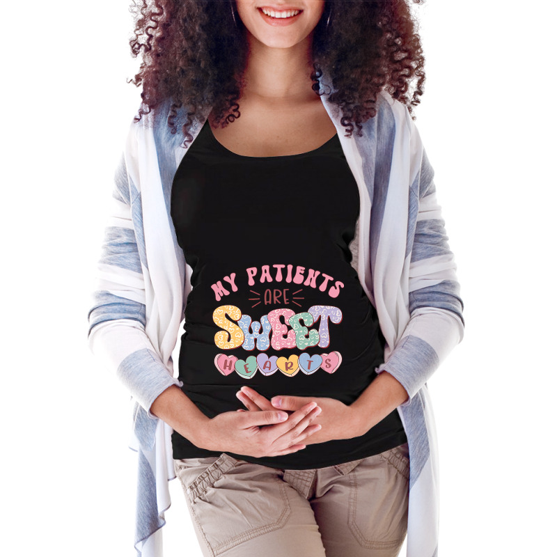 Retro Valentines Day Nurse My Patients Are Sweet H Maternity Scoop Neck T-shirt by FriedaBarcia | Artistshot