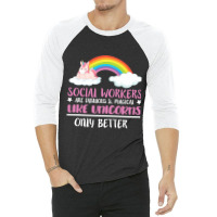 Social Worker Quote Cute Rainbow Fabulous Magical  3/4 Sleeve Shirt | Artistshot