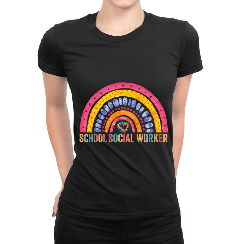 School Social Worker Rainbow Appreciation Social W Ladies Fitted T-Shirt by ZuzannaHornber | Artistshot