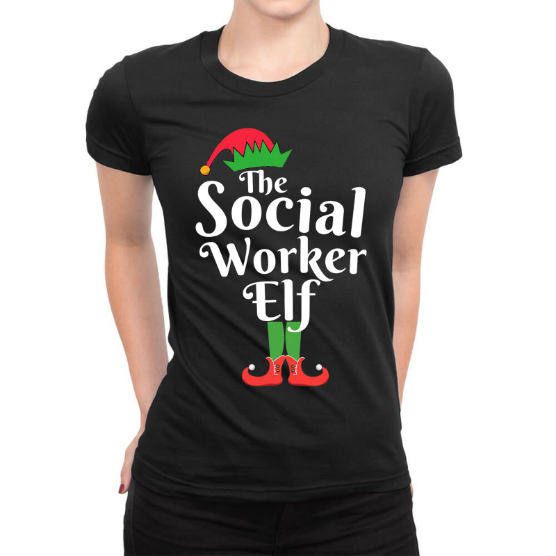 The Social Worker Elf Matching Family Group Christ Ladies Fitted T-Shirt by SiddharthaGish | Artistshot