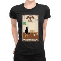 The Artist Tarot Card Art Teacher Cat Painting Lov Ladies Fitted T-shirt | Artistshot