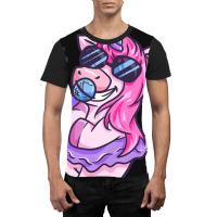 Unicorn Girl Sings A Song Karaoke Music Unicorn Graphic T-shirt | Artistshot