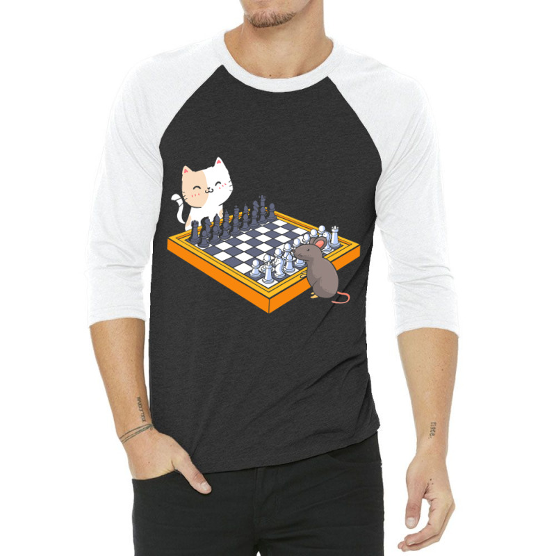 Cat Owner Chess Board Grandmaster Board Game Chess 3/4 Sleeve Shirt by KochDestines | Artistshot