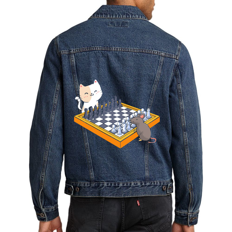 Cat Owner Chess Board Grandmaster Board Game Chess Men Denim Jacket by KochDestines | Artistshot