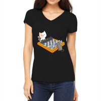 Cat Owner Chess Board Grandmaster Board Game Chess Women's V-neck T-shirt | Artistshot