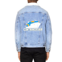 Containership Ship Captain Seaman Sailor Mariner S Unisex Sherpa-lined Denim Jacket | Artistshot