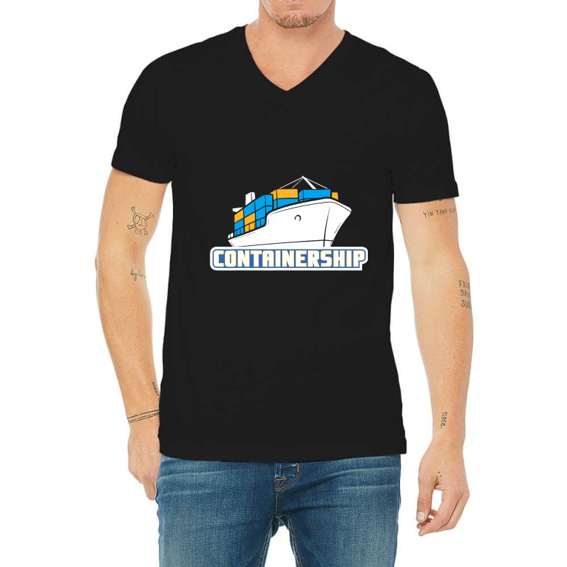 Containership Ship Captain Seaman Sailor Mariner S V-Neck Tee by KochDestines | Artistshot